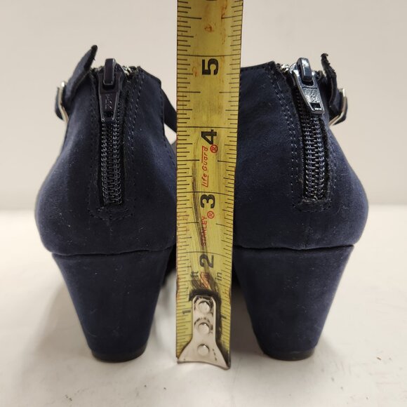 American Rag Miley Womens Closed Toe Ankle Strap Navy Wedge Heels Size: 6.5M - Picture 6 of 8